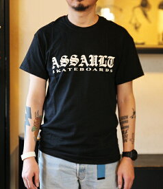 Assault Skateboards (アサルト) Tシャツ Logo T-Shirt Black スケボー SKATE SK8 スケートボード HARD CORE PUNK ハードコア パンク