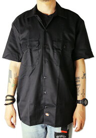 Dickies (ディッキーズ) 半袖 ワークシャツ 無地 (1574) Short Sleeve Work Shirt Black