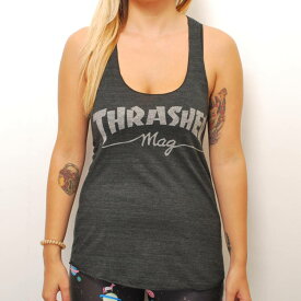 THRASHER (スラッシャー) US レディース タンクトップ Girls Thrasher Mag Logo Racerback Tank Black ガールズ スケボー SKATE SK8 スケートボード