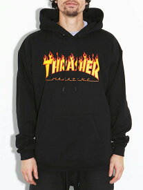 Thrasher (スラッシャー) US パーカー プルオーバー Flame Logo Pullover Hoody Black スケボー SKATE SK8 スケートボード