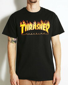 Thrasher (スラッシャー) US Tシャツ Flame Logo T-Shirt Black スケボー SKATE SK8 スケートボード