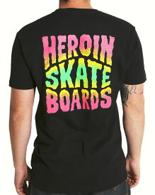Heroin Skateboards (ヘロイン) Tシャツ Squared Logo T-shirt Black スケボー SKATE SK8 スケートボード
