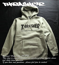 Thrasher (スラッシャー) JP パーカー プルオーバー Mag Logo Hooded Sweat Heather Grey スケボー SK8 SKATE スケートボード