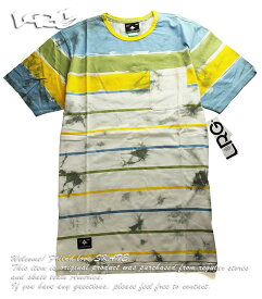 LRG (エルアールジー) Tシャツ ボーダー エルアールジー Topper SS Pocket Tee Tie Dye Yellow/Blue スケボー
