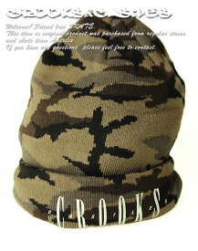 Crooks & Castles (クルックス アンド キャッスルズ) ニットキャップ 帽子 ビーニー Classic Beanie WoodlandCamo 迷彩