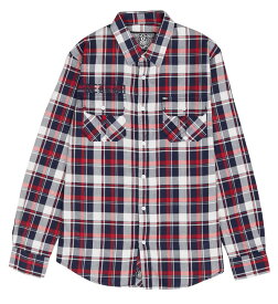 REBEL8 (レベルエイト) ネルシャツ 長袖 Kingston Flannel Navy×White×Red