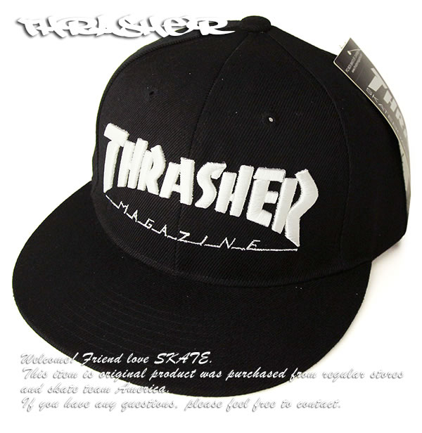 Thrasher Magazine スラッシャー キャップ 帽子 スナップバックハット Mag Logo Snap-Back Hat Black スケボー SK8 人気ブレゼント Skate スノボー NINJA ハードコア サーフ ヒップホップ PUNK スノーボード CORE Snowboard パンク SURF HIPHOP AL完売しました。 スケートボード HARD