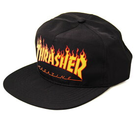 Thrasher (スラッシャー) US キャップ 帽子 スナップバックハット Flame Logo Snapback Hat Black スケボー SKATE SK8 スケートボード