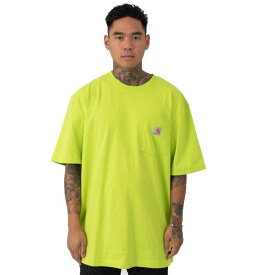CARHARTT (カーハート) US Tシャツ K87 Loose Fit Heavyweight Short-Sleeve Pocket T-Shirt Bright Lime ポケット付 無地