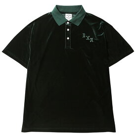 BORN X RAISED (ボーンアンドレイズド) ベロアシャツ 半袖 VELOUR SHORT SLEEVE GREEN