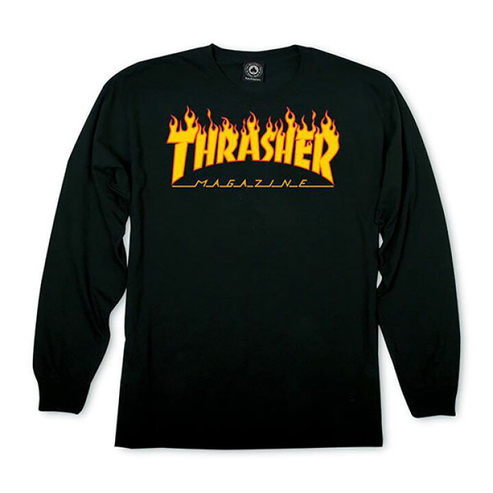 楽天市場】Thrasher (スラッシャー) US ロンT ロングTシャツ 長袖 Flame Logo Longsleeve T-Shirt  Black スケボー SKATE SK8 スケートボード : スケボーウェア NINJAX