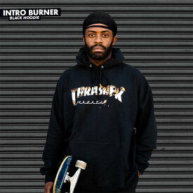 Thrasher (スラッシャー) US パーカー プルオーバー Intro Burner Hooded Sweatshirt Black スケボー SKATE SK8 スケートボード
