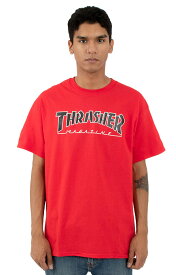 Thrasher (スラッシャー) US Tシャツ Outlined T-Shirt Red スケボー SKATE SK8 スケートボード