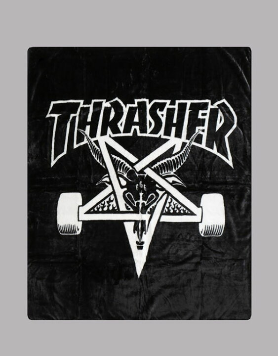楽天市場 Thrasher スラッシャー ブランケット 毛布 Us Skategoat Blanket Black スケボー Skate Sk8 スケートボード スケボーウェア Ninjax