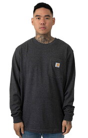 CARHARTT (カーハート) US ロンT ロングTシャツ 長袖 L/S Workwear Pocket Shirt Carbon Heather ポケット付 (K126)