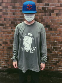 NINJA X (ニンジャエックス) オリジナル ロンT ロングTシャツ 長袖 Hairy Long Sleeve T-Shirt Military