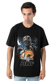 Huf x Godzilla (ハフ) ゴジラ Tシャツ Godzilla Tour T-Shirt Black メンズ カジュアル ストリート スケボー SKATE SK8 スケートボード