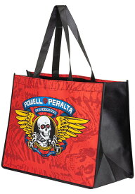 Powell Peralta (パウエル) エコバッグ トートバッグ カバン Winged Ripper Shopping Bag Black/Red 12" x 16" スケボー SK8 スケートボード