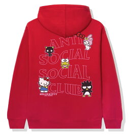 AntiSocialSocialClub (アンチソーシャルソーシャルクラブ) ハローキティ パーカー プルオーバー Hello Kitty and Friends x ASSC Red Hoodie