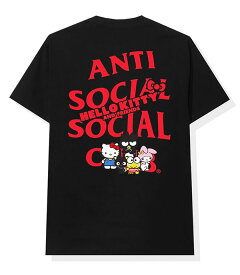 AntiSocialSocialClub (アンチソーシャルソーシャルクラブ) ハローキティ Tシャツ Hello Kitty and Friends x ASSC Black Tee メンズ カジュアル ストリート スケボー SKATE SK8 スケートボード HARD CORE PUNK ハードコア パンク HIPHOP ヒップホップ