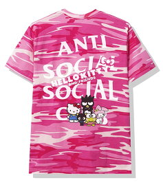 AntiSocialSocialClub (アンチソーシャルソーシャルクラブ) ハローキティ Tシャツ Hello Kitty and Friends x ASSC Pink Camo Tee メンズ カジュアル ストリート スケボー SKATE SK8 スケートボード HARD CORE PUNK ハードコア パンク HIPHOP ヒップホップ