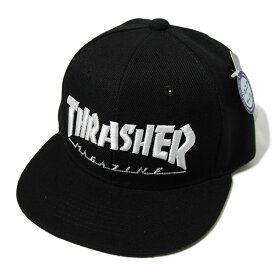 Thrasher (スラッシャー) JP キッズ 子供 キャップ スナップバックハット 帽子 Mag Logo Cap Kids Black スケボー SKATE SK8 スケートボード