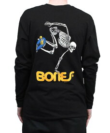 Powell Peralta (パウエル) ロンT ロングTシャツ 長袖 Skateboarding Skeleton Long Sleeve T-Shirt Black 80's 復刻 スケボー SK8 スケートボード