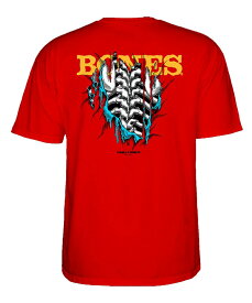 Powell Peralta (パウエル) Tシャツ Bones Shred T-Shirt Red 80's 復刻 アバラボーンズ スケボー SK8 スケートボード