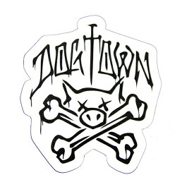 Dogtown Skateboards (ドッグタウン) ステッカー シール DT Pig Bones Sticker White 3.5” スケボー SKATE SK8 スケートボード HARD CORE PUNK ハードコア パンク