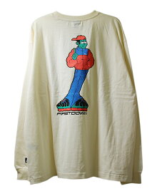 FIRST DOWN (ファーストダウン) ロンT ロングTシャツ 長袖 GRAPHIC L/S T OFF WHITE