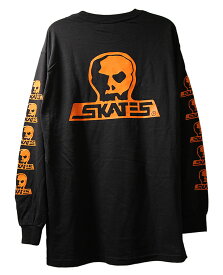 Skull Skates (スカルスケーツ) ロンT ロングTシャツ 長袖 Logo Sunset Long Sleeve T-Shirt Black/Orange スケボー SKATE SK8 スケートボード