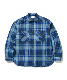 FIRST DOWN (ファーストダウン) ネルシャツ WORK L/S SHIRTS COTTON NELCHECK BLUE
