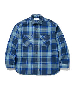 FIRST DOWN (�t�@�[�X�g�_�E��) �l���V���c WORK L/S SHIRTS COTTON NELCHECK BLUE