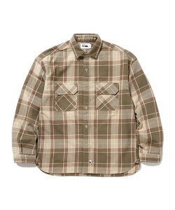 FIRST DOWN (�t�@�[�X�g�_�E��) �l���V���c WORK L/S SHIRTS COTTON NELCHECK BEIGE