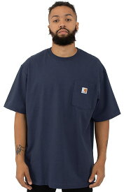 CARHARTT (カーハート) US Tシャツ (K87) Workwear Pocket T-Shirt Navy ポケット付き 無地