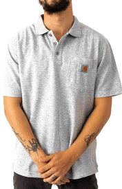 Carhartt (カーハート) US ポロシャツ 半袖 (K570) Contractor's Work Pocket Polo Heather Grey