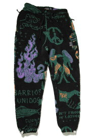 GRIMEY / GRMY (グライミー) フリースパンツ LOST BOYS ALL OVER JACQUARD SHERPA PANTS BLACK