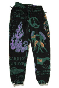 GRIMEY / GRMY (OC~[) t[Xpc LOST BOYS ALL OVER JACQUARD SHERPA PANTS BLACK