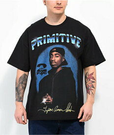 PRIMITIVE SKATEBOARDING × TUPAC (プリミティブ) Tシャツ SHINE TEE Black スケボー SKATE SK8 スケートボード HIPHOP ヒップホップ 2Pac (Tupac Amaru Shakur) ツーパック