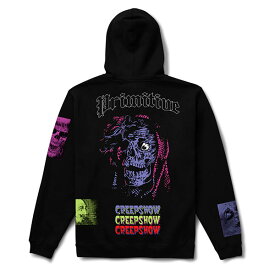 PRIMITIVE × Creepshow (プリミティブ/クリープショー) パーカー プルオーバー Creep Hw Hood Black スケボー SKATE SK8 スケートボード ホラー