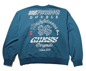 GUESS × 88RISING (ゲス) トレーナー MEN'S CREWNECK DARK BLUE