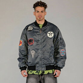 GRMY / GRIMEY (グライミー) MA-1 ジャケット THE CLOUT BOMBER JACKET WASHED BLACK | Spring 23