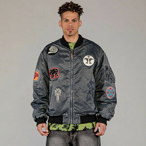 GRMY / GRIMEY (OC~[) MA-1 WPbg THE CLOUT BOMBER JACKET WASHED BLACK | Spring 23