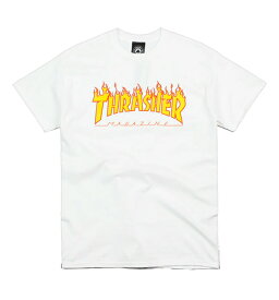 Thrasher (スラッシャー) US Tシャツ Flame Logo T-Shirt White スケボー SKATE SK8 スケートボード