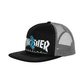 Santa Cruz X Thrasher (サンタクルーズ/スラッシャー) メッシュキャップ 帽子 Screaming Logo High Profile Mesh Trucker Hat Black/Grey
