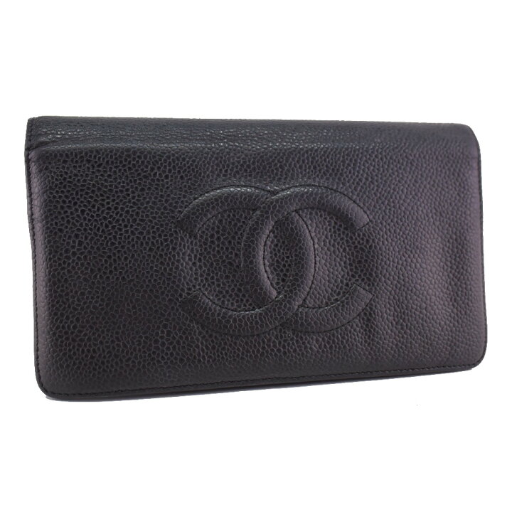 楽天市場】シャネル CHANEL 二つ折り長財布 長財布 キャビアスキン 