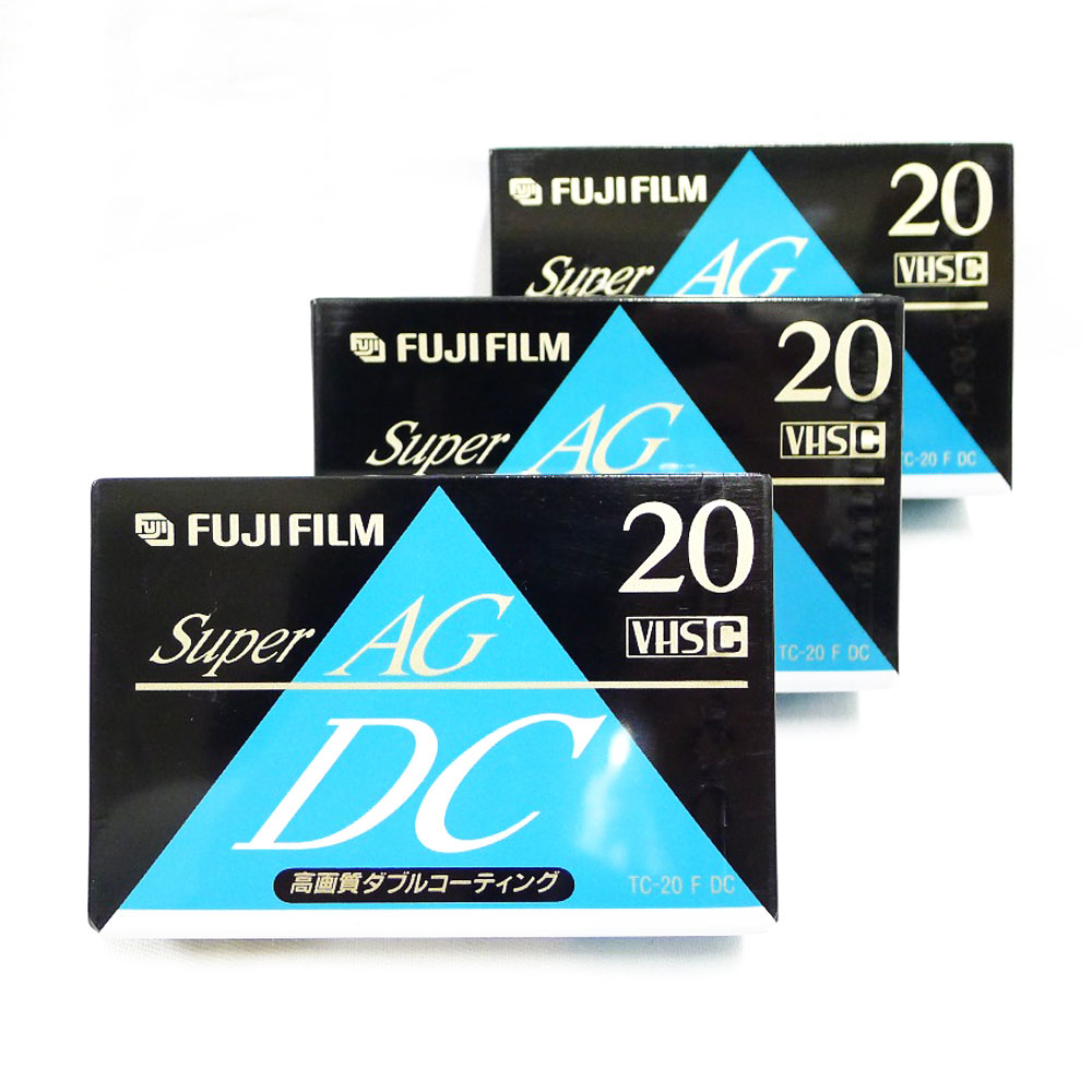 63%OFF!】【63%OFF!】富士フイルム VHS-Cテープ Super AG 20分 3本 DOUBLE COATING TC-20  ユニセックス カメラアクセサリーSランク ビデオテープ