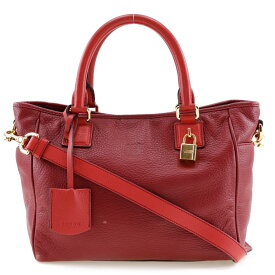 ロエベ LOEWE 2WAYショルダー ハンドバッグ PIEL VACUNA COWHIDE 318.32.C86 レザー スペイン製 赤 2WAYShoulder レディース【中古】