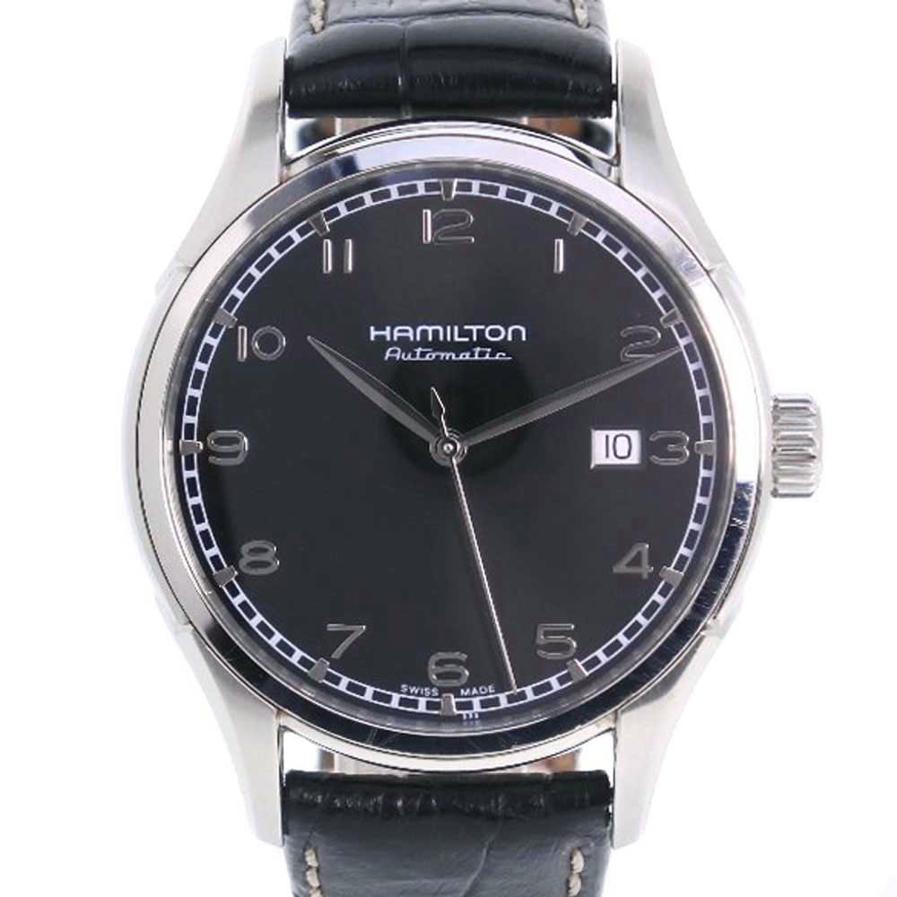 【HAMILTON】ハミルトン ジャズマスター バリアント H395150 ステンレススチール×レザー シルバー 自動巻き メンズ 黒文字盤  腕時計【中古】A-ランク | 質にしきの【ブランド販売・買取】