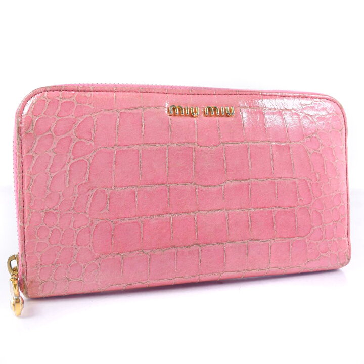 楽天市場】ミュウミュウ MIUMIU ラウンドファスナー 長財布 レザー  